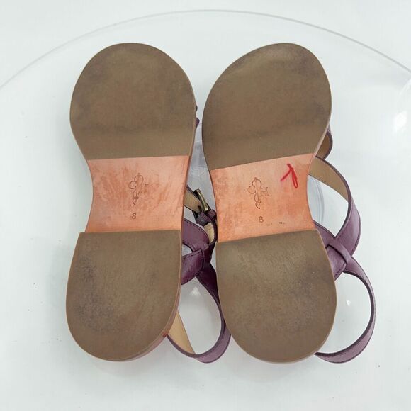 Cole Haan Women Minetta Sandal Size 8 Purple Cross Strap Slingback Flat Leather - Picture 10 of 13